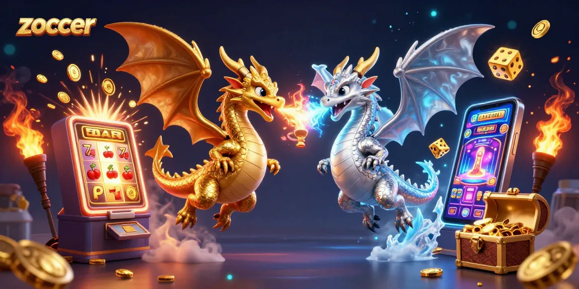 Zoccer delivers thrilling moments with stunning dragon imagery and engaging casino elements in a vibrant 3D scene.