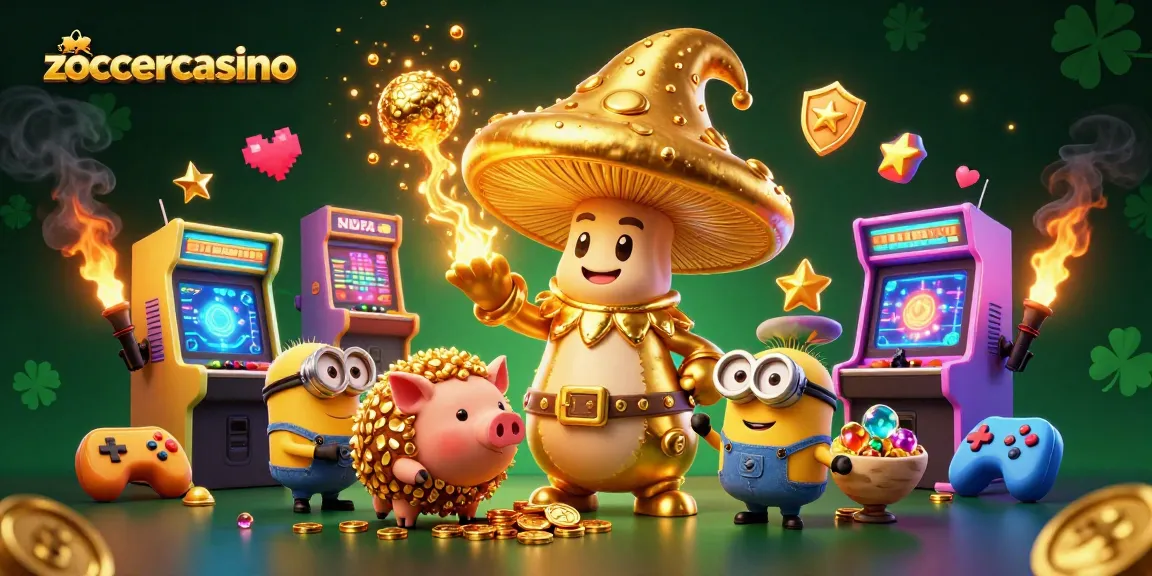 Experience the magic of zoccercasino with a golden wizard and treasure-seeking companions in an exciting gaming realm.