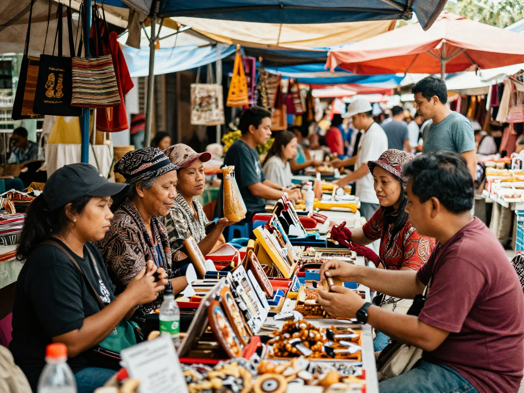 Explore diverse handmade products at rokok88's vibrant local market, supporting Indonesian UMKM.